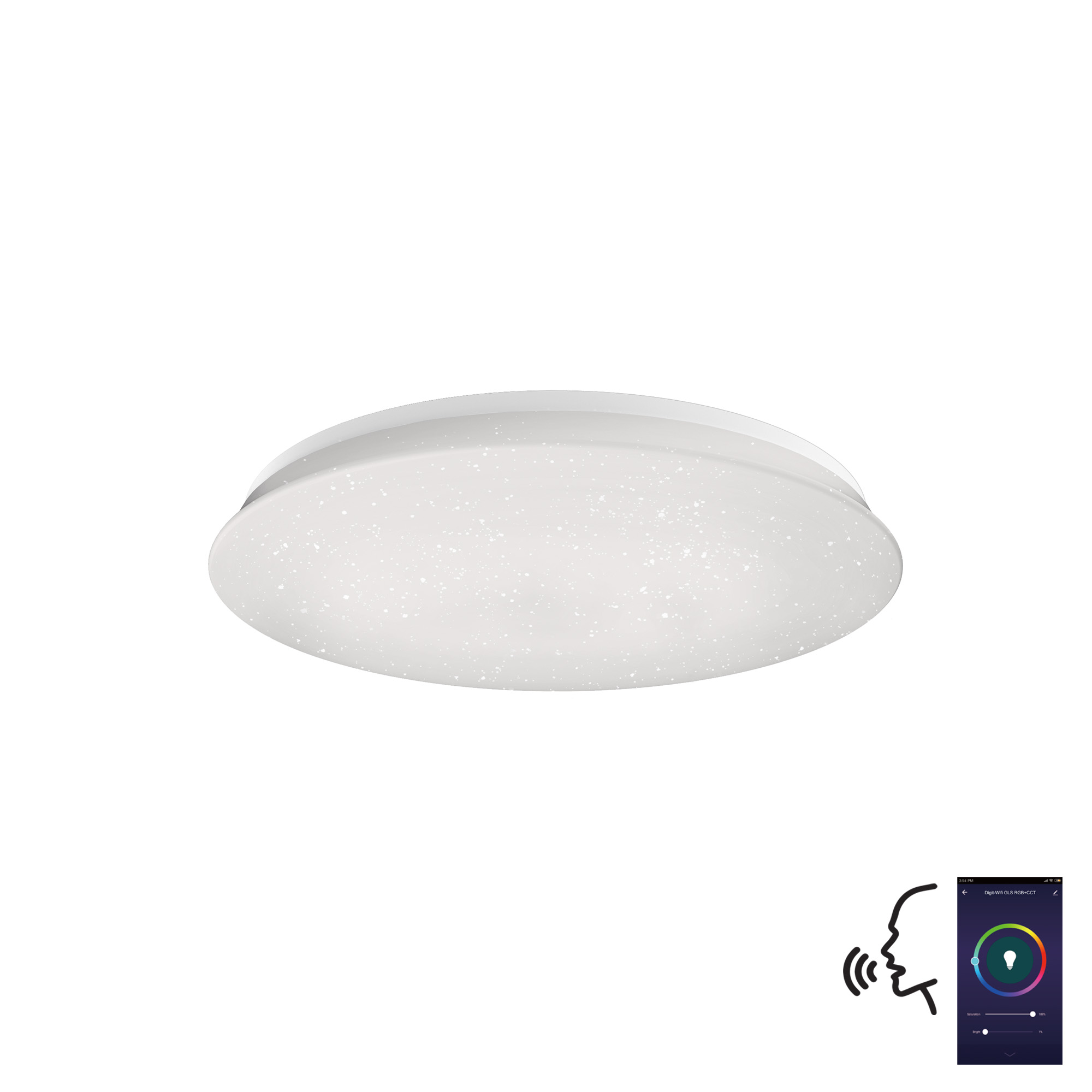 3100122  Digit Wi-Fi Smart Lamp,24W LED Dimmable  Flush Ceiling
